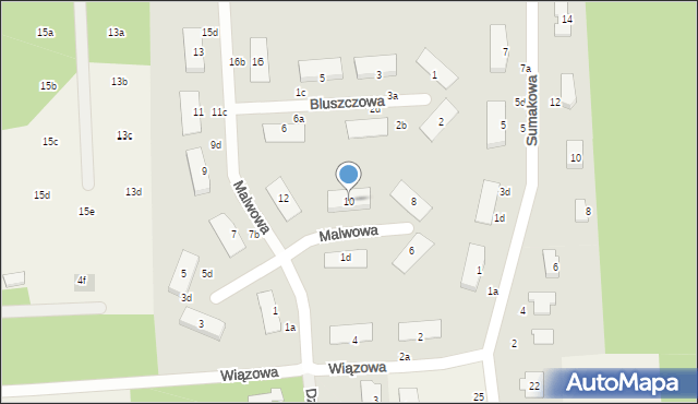 Czarny Las, Malwowa, 10, mapa Czarny Las