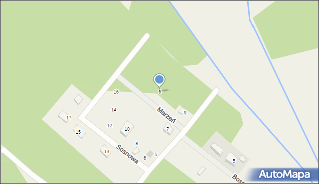 Czarny Młyn, Marzeń, 6, mapa Czarny Młyn