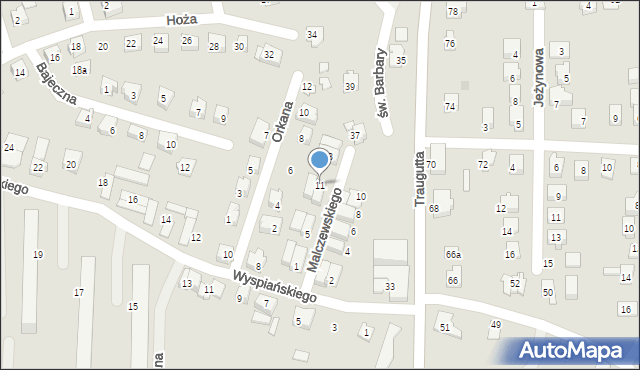 Czechowice-Dziedzice, Malczewskiego Jacka, 11, mapa Czechowic-Dziedzic