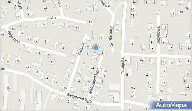 Czechowice-Dziedzice, Malczewskiego Jacka, 15, mapa Czechowic-Dziedzic