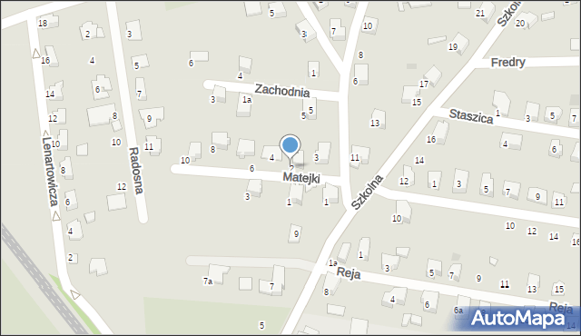 Czechowice-Dziedzice, Matejki Jana, 2, mapa Czechowic-Dziedzic
