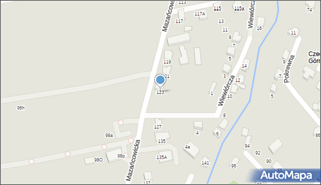 Czechowice-Dziedzice, Mazańcowicka, 123, mapa Czechowic-Dziedzic
