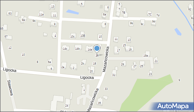 Czechowice-Dziedzice, Mazańcowicka, 16, mapa Czechowic-Dziedzic