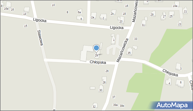 Czechowice-Dziedzice, Mazańcowicka, 24, mapa Czechowic-Dziedzic