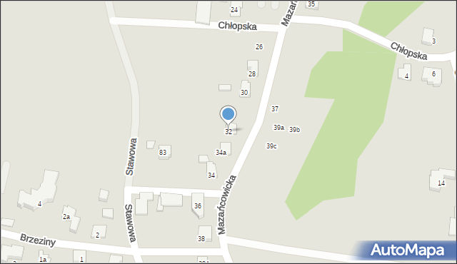 Czechowice-Dziedzice, Mazańcowicka, 32, mapa Czechowic-Dziedzic
