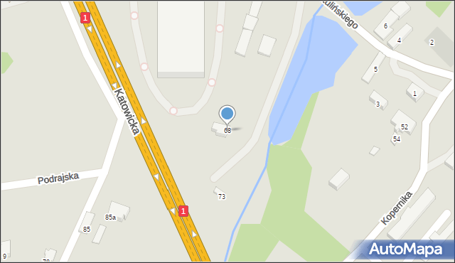 Czechowice-Dziedzice, Mazańcowicka, 68, mapa Czechowic-Dziedzic