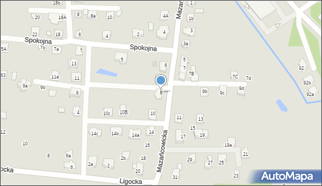 Czechowice-Dziedzice, Mazańcowicka, 8, mapa Czechowic-Dziedzic