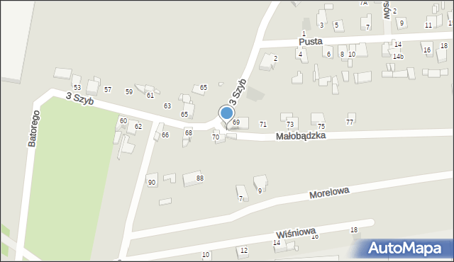 Czeladź, Małobądzka, 69a, mapa Czeladź