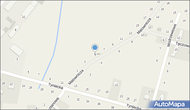 Czernichów, Malownicza, 5, mapa Czernichów