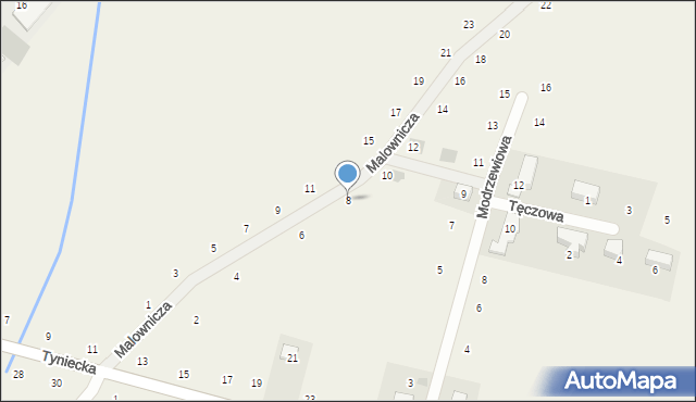 Czernichów, Malownicza, 8, mapa Czernichów