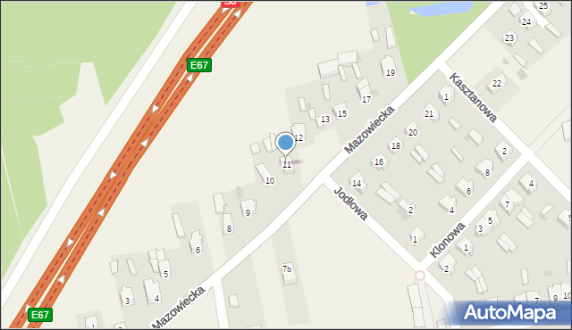 Czerniewice, Mazowiecka, 11, mapa Czerniewice