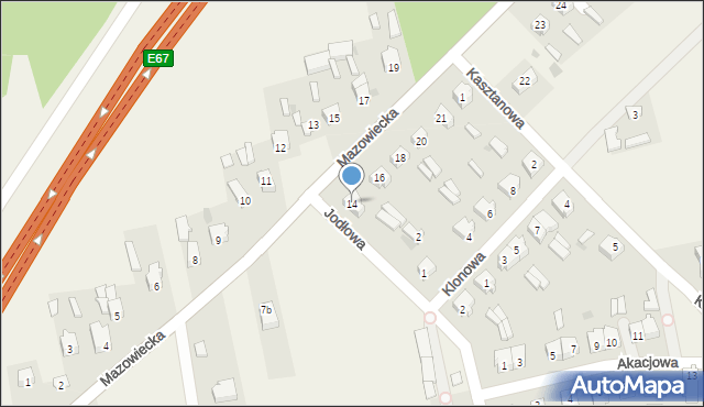 Czerniewice, Mazowiecka, 14, mapa Czerniewice