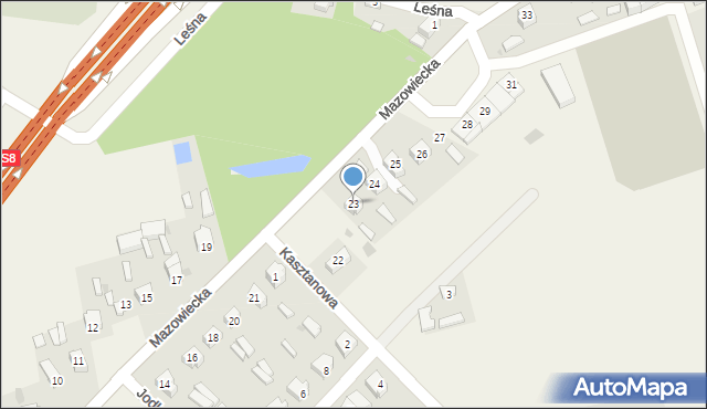 Czerniewice, Mazowiecka, 23, mapa Czerniewice