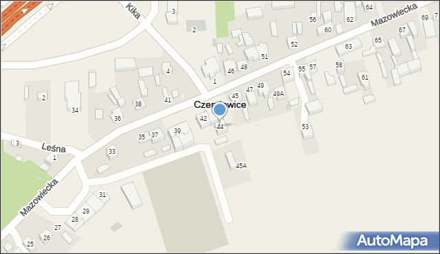 Czerniewice, Mazowiecka, 44, mapa Czerniewice