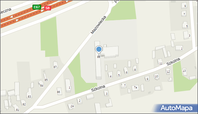 Czerniewice, Mazowiecka, 88, mapa Czerniewice