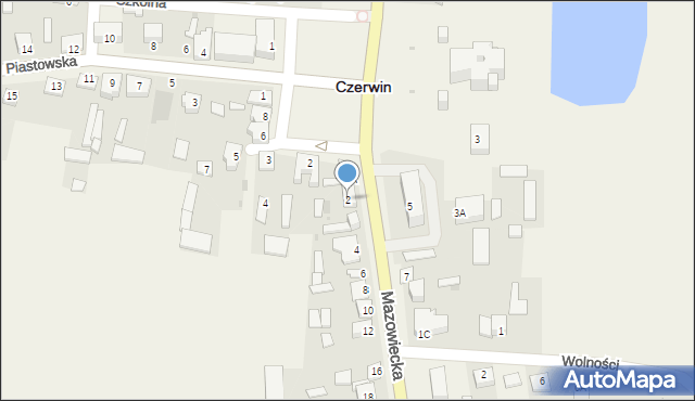 Czerwin, Mazowiecka, 2, mapa Czerwin