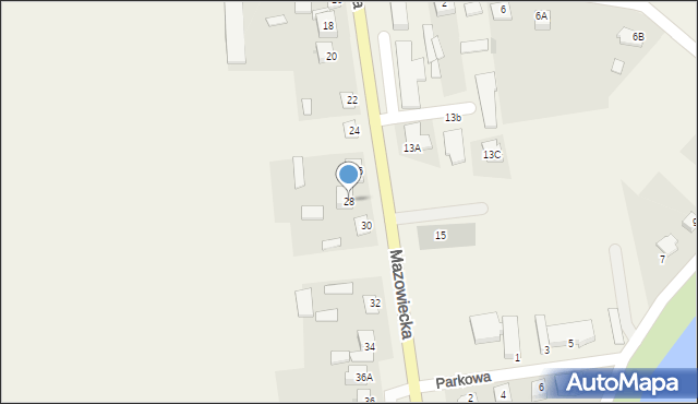 Czerwin, Mazowiecka, 28, mapa Czerwin