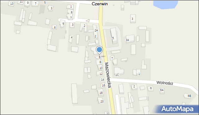 Czerwin, Mazowiecka, 6, mapa Czerwin