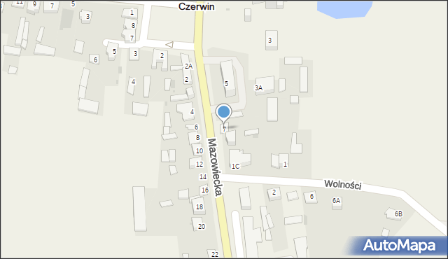 Czerwin, Mazowiecka, 7, mapa Czerwin