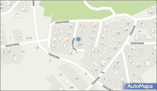 Czerwonak, Malinowa, 4, mapa Czerwonak