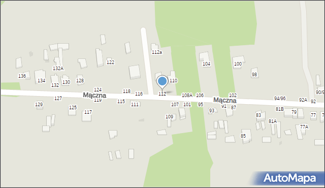 Częstochowa, Mączna, 112, mapa Częstochowy