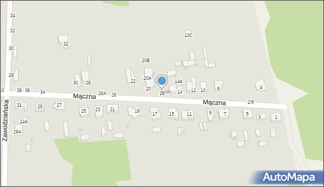 Częstochowa, Mączna, 18, mapa Częstochowy