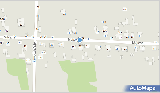 Częstochowa, Mączna, 23, mapa Częstochowy