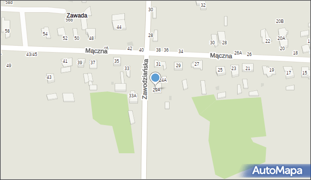 Częstochowa, Mączna, 29A, mapa Częstochowy