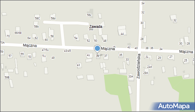 Częstochowa, Mączna, 39, mapa Częstochowy