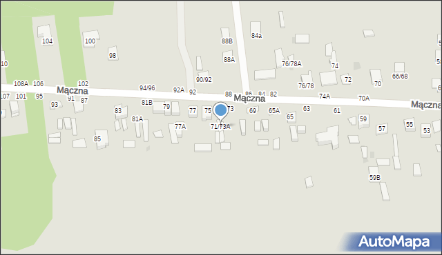 Częstochowa, Mączna, 71/73A, mapa Częstochowy