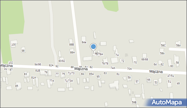 Częstochowa, Mączna, 80, mapa Częstochowy
