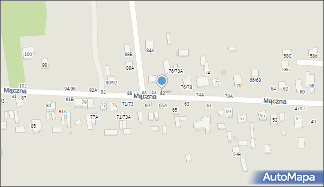 Częstochowa, Mączna, 82, mapa Częstochowy