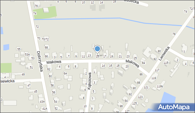 Częstochowa, Makowa, 15, mapa Częstochowy