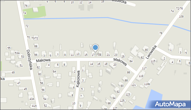 Częstochowa, Makowa, 17A, mapa Częstochowy
