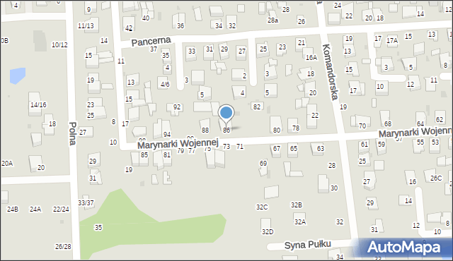 Częstochowa, Marynarki Wojennej, 86, mapa Częstochowy