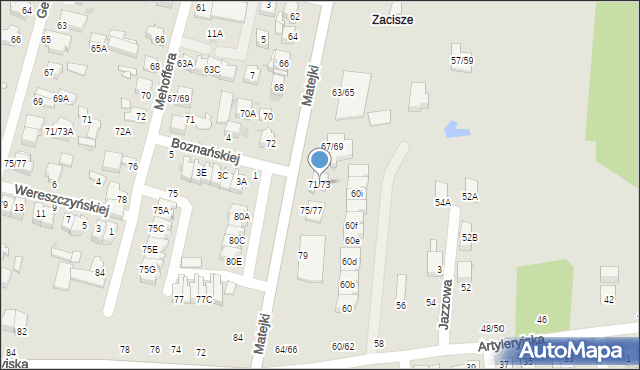 Częstochowa, Matejki Jana, 71/73, mapa Częstochowy