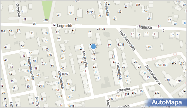 Częstochowa, Mazurska, 16, mapa Częstochowy