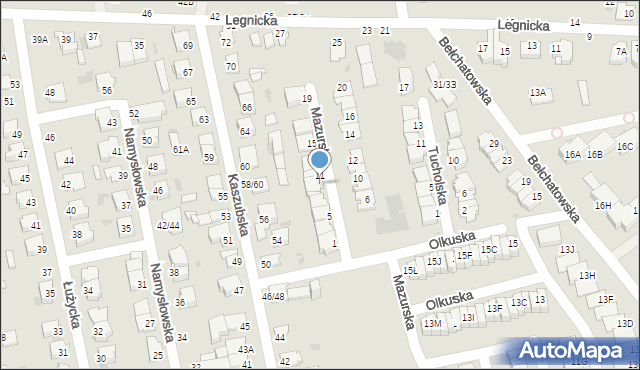 Częstochowa, Mazurska, 9, mapa Częstochowy