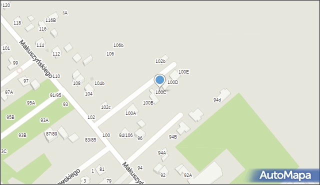Częstochowa, Makuszyńskiego Kornela, 100C, mapa Częstochowy