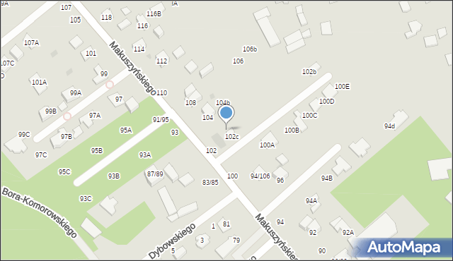 Częstochowa, Makuszyńskiego Kornela, 102d, mapa Częstochowy