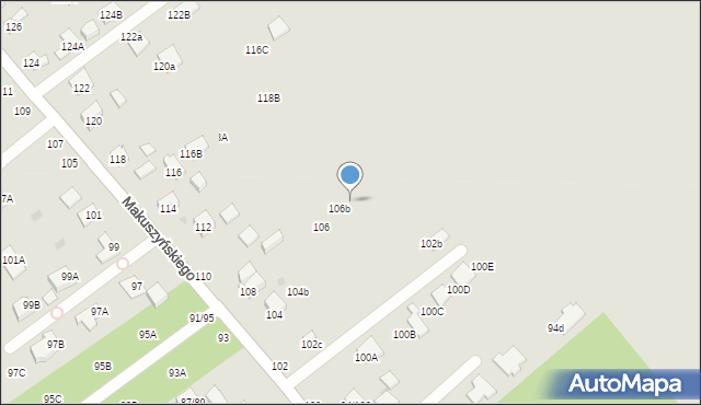 Częstochowa, Makuszyńskiego Kornela, 106c, mapa Częstochowy