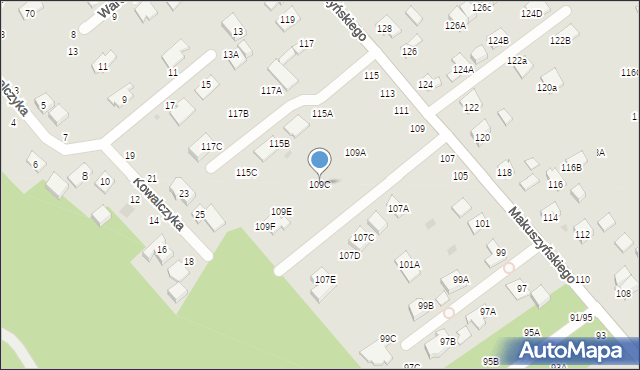 Częstochowa, Makuszyńskiego Kornela, 109C, mapa Częstochowy