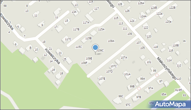 Częstochowa, Makuszyńskiego Kornela, 109D, mapa Częstochowy