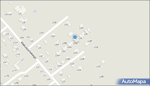 Częstochowa, Makuszyńskiego Kornela, 126g, mapa Częstochowy