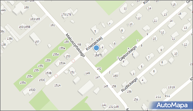 Częstochowa, Makuszyńskiego Kornela, 164, mapa Częstochowy