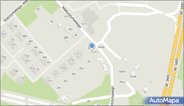 Częstochowa, Makuszyńskiego Kornela, 43c, mapa Częstochowy