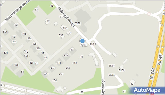 Częstochowa, Makuszyńskiego Kornela, 43d, mapa Częstochowy