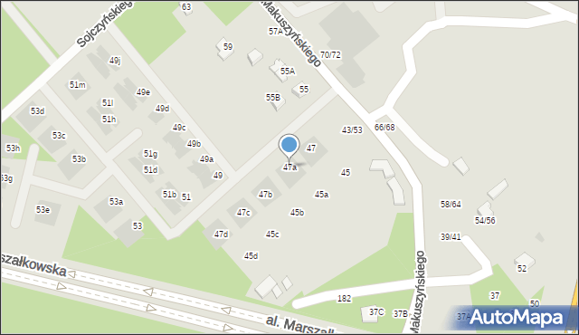 Częstochowa, Makuszyńskiego Kornela, 47a, mapa Częstochowy