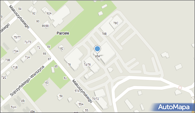 Częstochowa, Makuszyńskiego Kornela, 80A, mapa Częstochowy