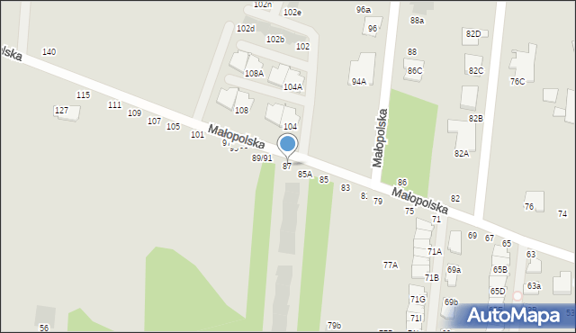 Częstochowa, Małopolska, 87, mapa Częstochowy